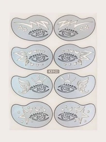1pc Butterfly Pattern Hollow Out Eye Tattoo Stencil - Multicolor - View 1