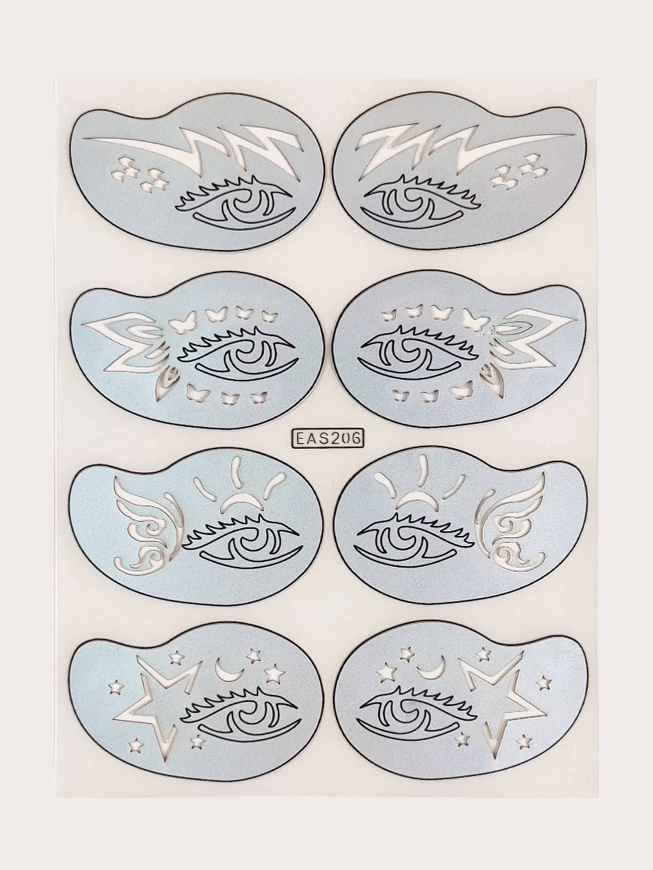 1pc Butterfly Pattern Hollow Out Eye Tattoo Stencil - Multicolor - View 1