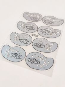 1pc Butterfly Pattern Hollow Out Eye Tattoo Stencil - Multicolor - View 3