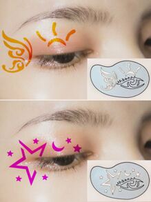 1pc Butterfly Pattern Hollow Out Eye Tattoo Stencil - Multicolor - View 4