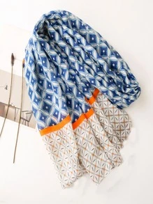 Pañuelo con patrón geométrico - Multicolor - Ver 3