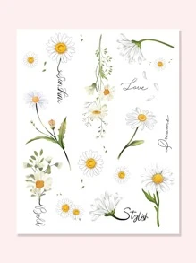 1sheet Flower Pattern Tattoo Sticker - Multicolor - View 2