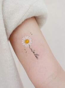 1sheet Flower Pattern Tattoo Sticker - Multicolor - View 4