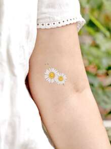 1sheet Flower Pattern Tattoo Sticker - Multicolor - View 6