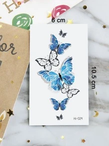 Pegatina de tatuaje, 1 hoja de tatuajes temporales de mariposas luminosas para mujeres, pegatinas de tatuaje para adultos, tatuaje realista de mariposa, para mujeres y niñas - Multicolor - Ver 3