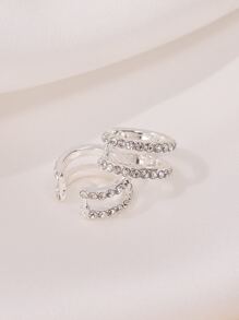 2pcs/set Rhinestone Decor Ear Cuff - Silver - View 2