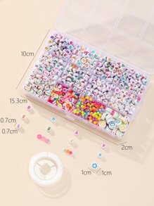 1box Letter Detail DIY Bead & 1roll Thread - Multicolor - View 3