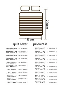 Two Tone Duvet Cover Set Without Filler - White - View 3