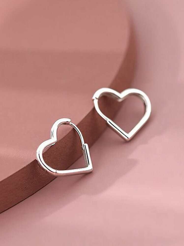 Heart Design Hoop Earrings