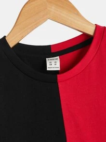 SHEIN Boys Reflective Wing Print Two Tone Tee - Multicolor - View 5