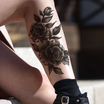 一款情人节余莹玲霜花临时纹身贴纸可维持3-5天。