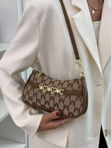 Letter Graphic Metal Decor Bag - Multicolor - View 2