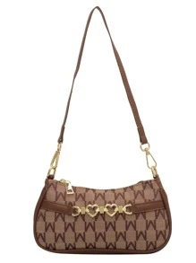 Letter Graphic Metal Decor Bag - Multicolor - View 3