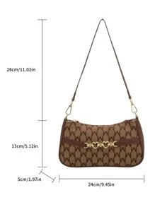 Letter Graphic Metal Decor Bag - Multicolor - View 4