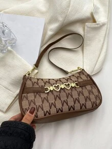 Letter Graphic Metal Decor Bag - Multicolor - View 6