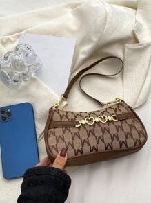 Letter Graphic Metal Decor Bag - Multicolor - View 7