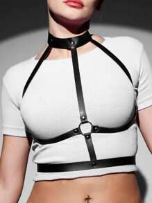 Ring Linked Harness Belt - Black - View 1
