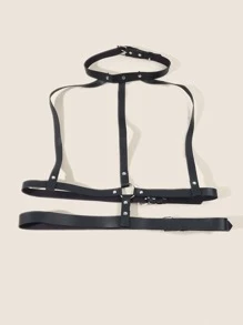 Ring Linked Harness Belt - Black - View 2