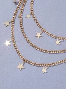 Men Star Charm Pant Chain - Gold - View 3