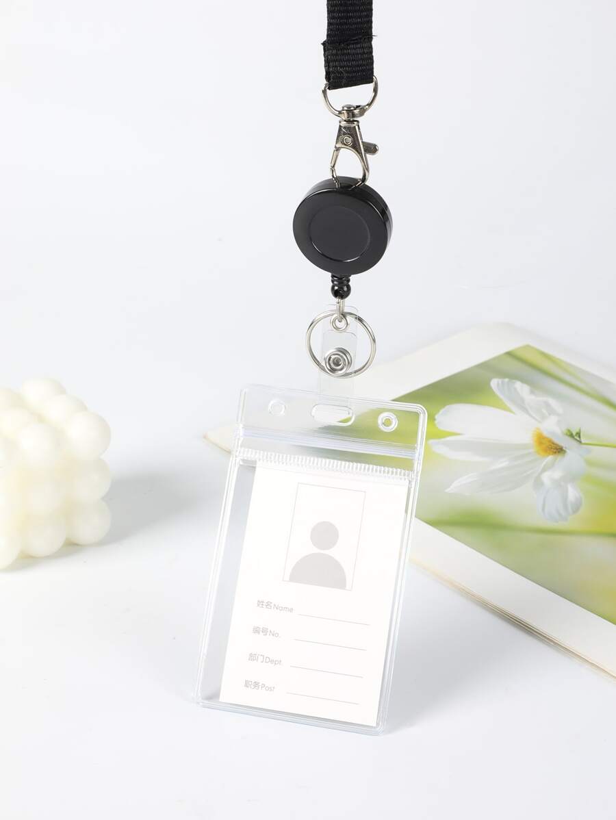 Hộp Đựng Thẻ Trong Suốt Có Dây Buộc Cho Văn Phòng, Trường Học, Học Sinh Nhẹ Di Động, Thẻ Tín Dụng, Chứng Minh Thư Nhân Viên Cổ Trắng Ngày Lễ, Kỷ Niệm, Quà Sinh Nhật, Phụ Kiện, Quà Tặng - Trong sáng - Xem 1