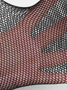 Medias de malla unicolor - Negro - Ver 4