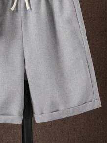 Boys Tropical Print Patched Pocket Shirt & Knot Waist Shorts - Multicolor - View 5