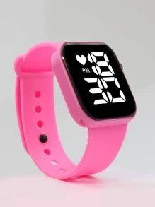 Luminous Square Electronic Watch - Pink - View 2