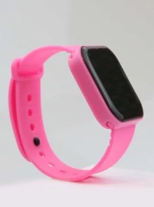 Luminous Square Electronic Watch - Pink - View 3