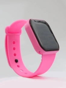 Luminous Square Electronic Watch - Pink - View 4