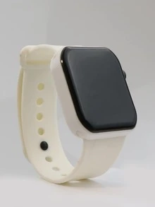 Luminous Square Electronic Watch - White - View 4