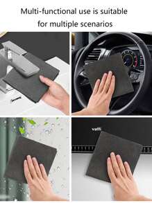 1pc Magic Cloth, Glass Cloth, Non-Marking, Special Non-Watermark Cloth, Housekeeping Cleaning Scouring Pad,Kitchen,Bathroom,Home,Household Suppliers - Grey - View 3