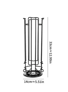 1 pieza Soporte hierro café cápsula almacenamiento giratorio negro café cápsula para casa - Negro - Ver 3