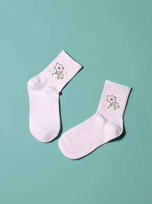 Vớ thủy thủ đoàn in hoa - trắng - Xem 2