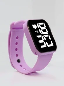 夜光方形電子錶 - 紫色 - 查看 2