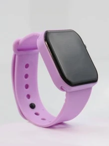 夜光方形電子錶 - 紫色 - 查看 4