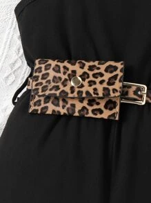 SHEIN Niñas Mono de cuello asimétrico ribete con fruncido - Negro - Ver 5