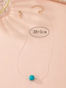 Stone Decor Necklace - Multicolor - View 4