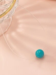 Stone Decor Necklace - Multicolor - View 5