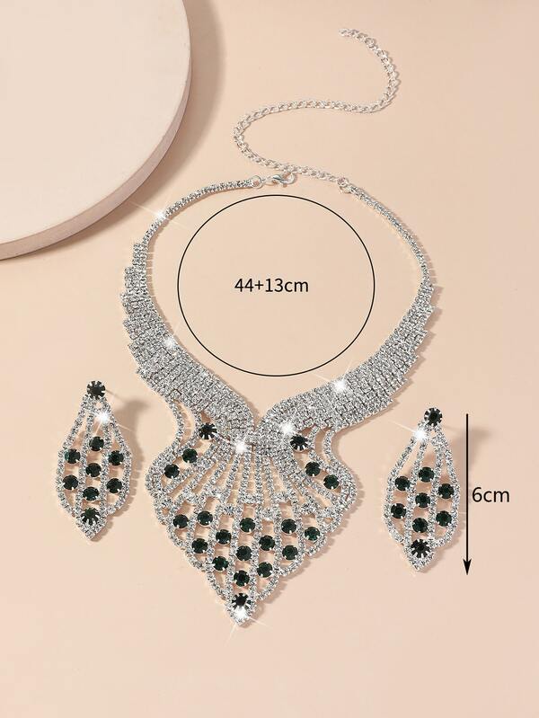 3pcs/set Rhinestone Decor Jewelry Set SHEIN USA
