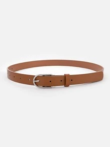 紋理質感幾何搭扣皮帶 - 駝色 - 查看 2