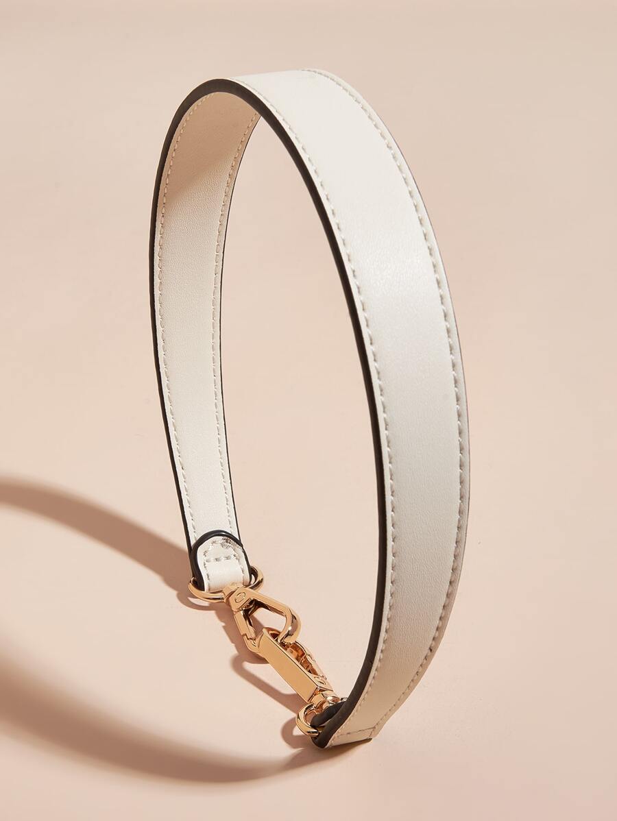 100% Pu Leather Shoulder Strap Bag With Handbag Handle Short Bag Strap Wallet With Gold Buckle Long Shoulder Strap - Beige - View 1