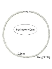 RINTOLER Nam Ngọc trai giả Đính cườm Dây chuyền , Đối với Đồ trang sức Qủa tặng Và Buổi tiệc - trắng - Xem 4