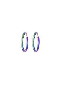 Holographic Hoop Earrings - Multicolor - View 3