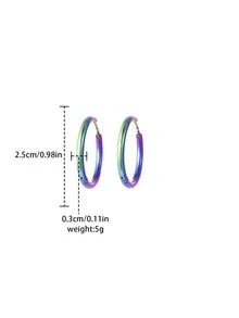 Holographic Hoop Earrings - Multicolor - View 4