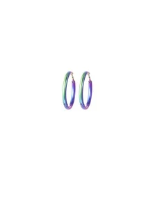 Holographic Hoop Earrings - Multicolor - View 3