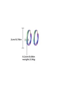 Holographic Hoop Earrings - Multicolor - View 4