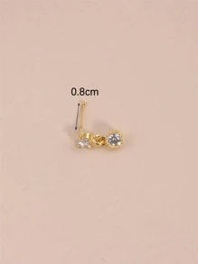 Popular Rhinestone Decor Nose Ring Copper Simple & Stylish For Women & Girls Unisex