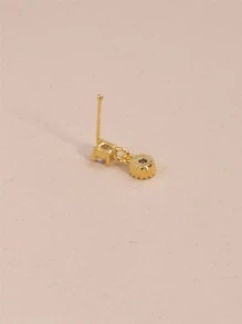 Popular Rhinestone Decor Nose Ring Copper Simple & Stylish For Women & Girls Unisex