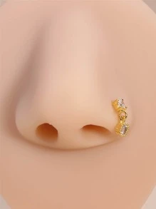 Popular Rhinestone Decor Nose Ring Copper Simple & Stylish For Women & Girls Unisex