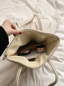 雙色鉤針編織袋 - 彩色 - 查看 3